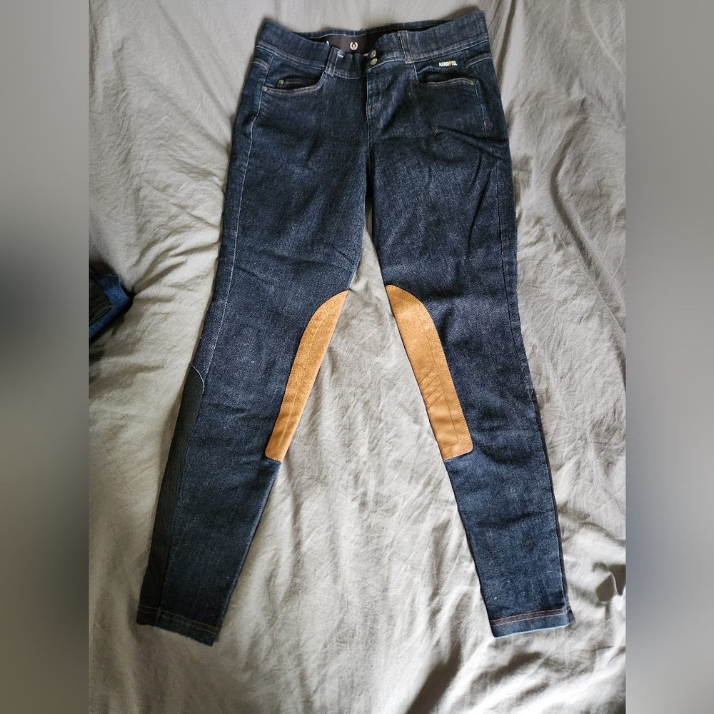 Kerrits Blue and Tan Skinny Pants